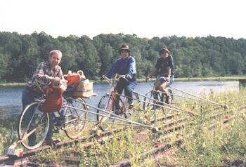 Dick, Taow, Noy, (and Sudjai behind the camera) at Bog River
